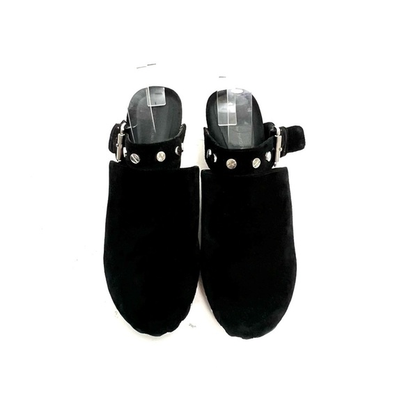 REBECCA MINKOFF | Vintage Y2K black suede slip on wooden clogs - Picture 4 of 8